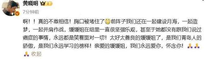柏青悲痛发文赵丽颖等多位明星悼念麻将胡了演员朱媛媛患癌去世丈夫辛(图5)
